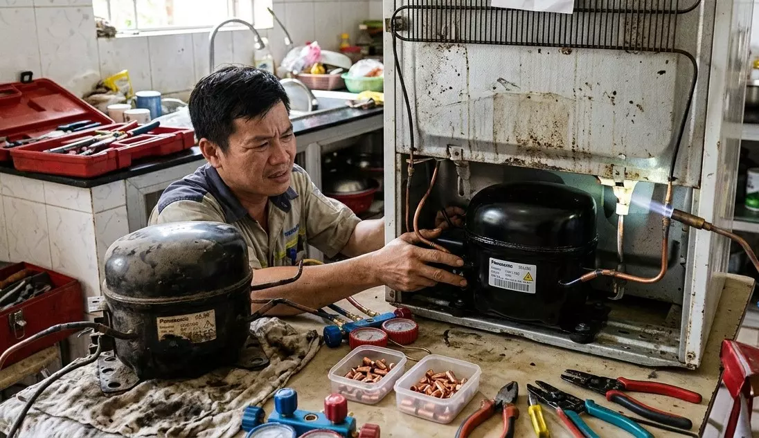 Thay máy nén tủ lạnh
